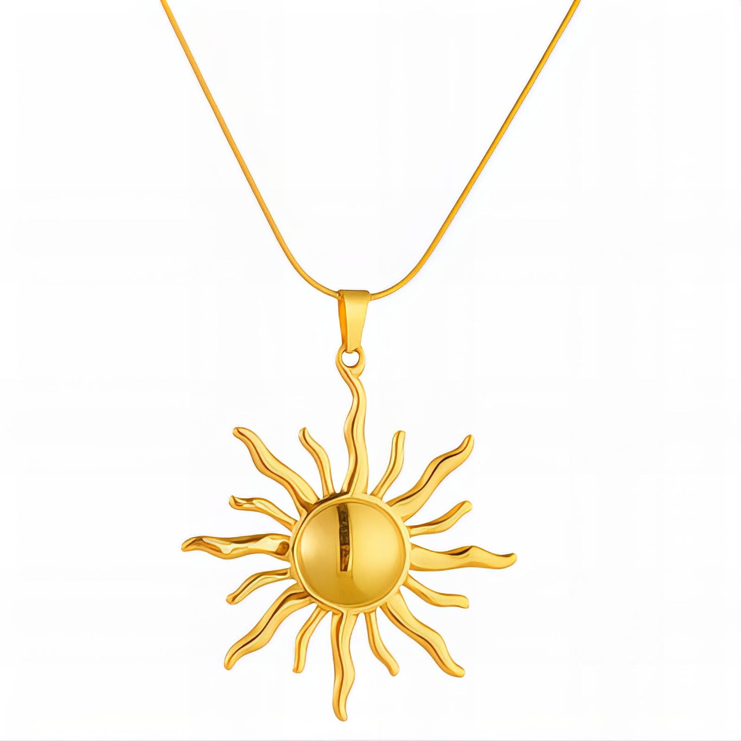 Gold Sun Pendant Necklace