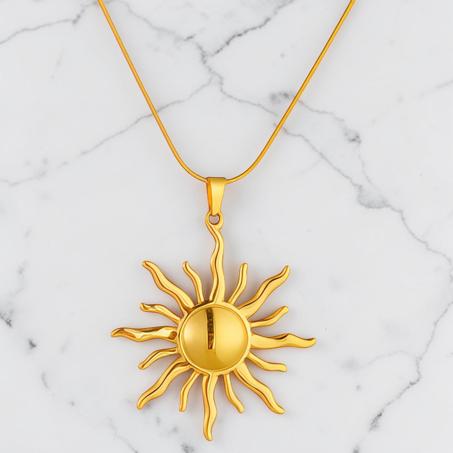 Gold Sun Pendant Necklace