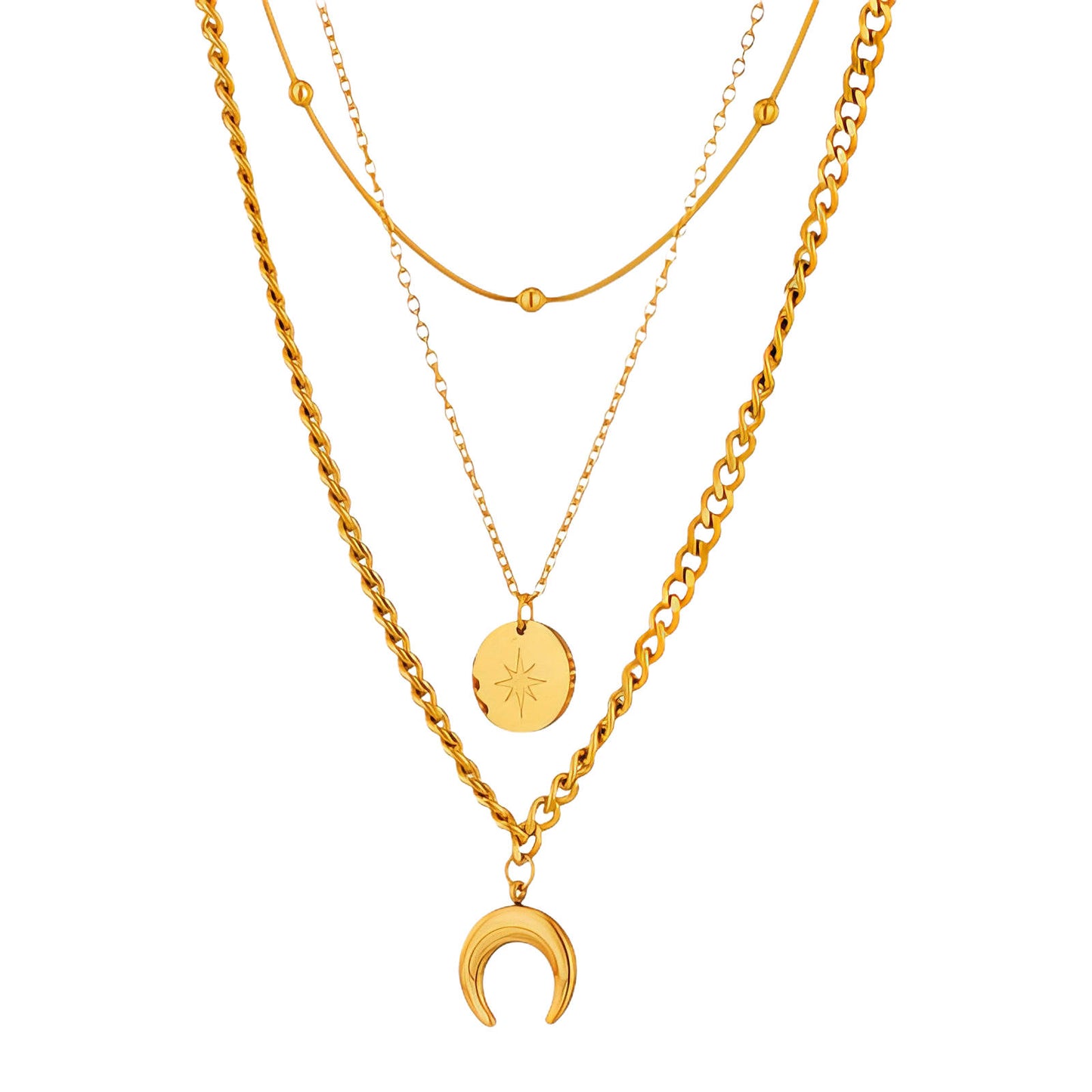 Crescent and Star Necklace
