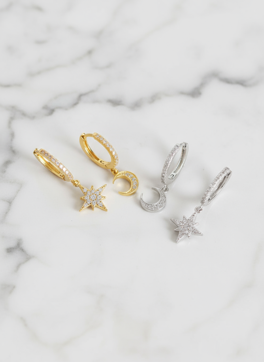 Moon and Star Sparkle Hoop