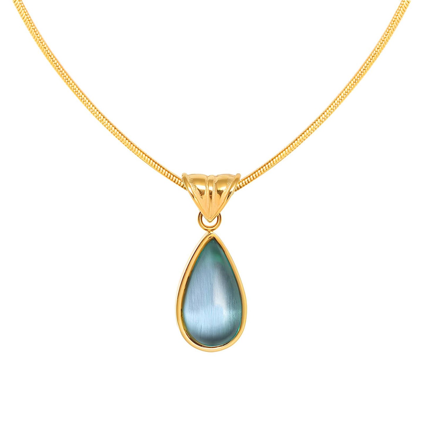 Aqua Teardrop Necklace
