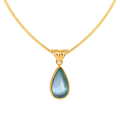 Aqua Teardrop Necklace