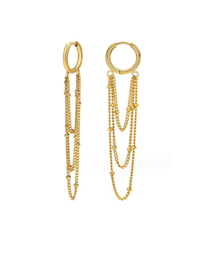 Cascade Chain Hoop Earrings