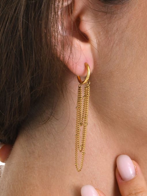 Cascade Chain Hoop Earrings