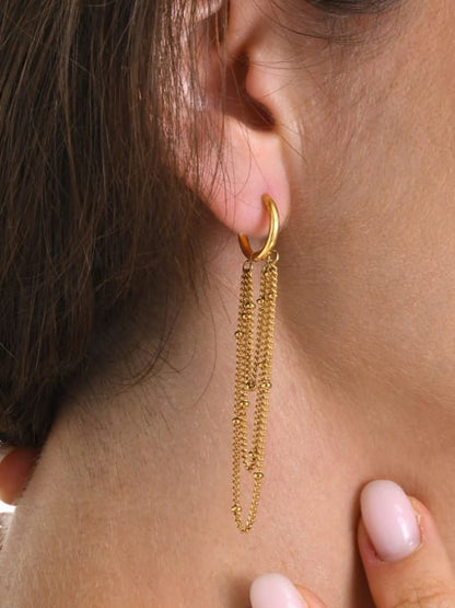 Cascade Chain Hoop Earrings