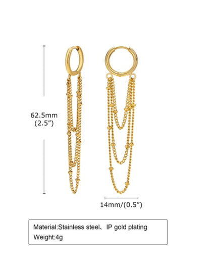 Cascade Chain Hoop Earrings