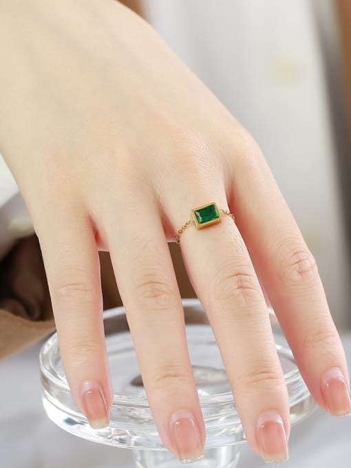 Emerald Chain Ring