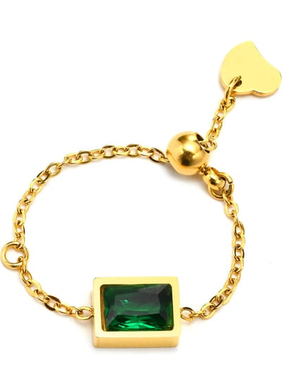 Emerald Chain Ring