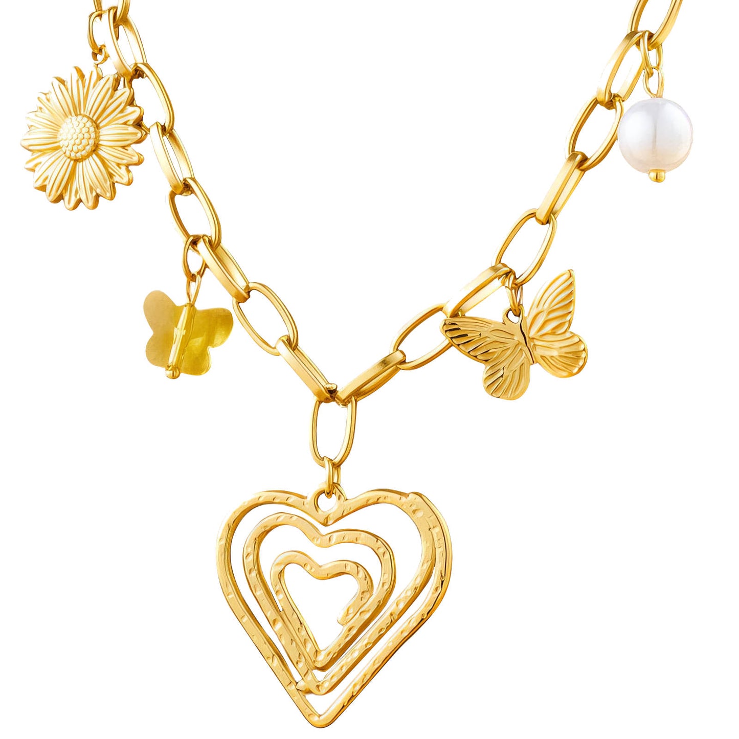 Golden Harmony Charm Necklace