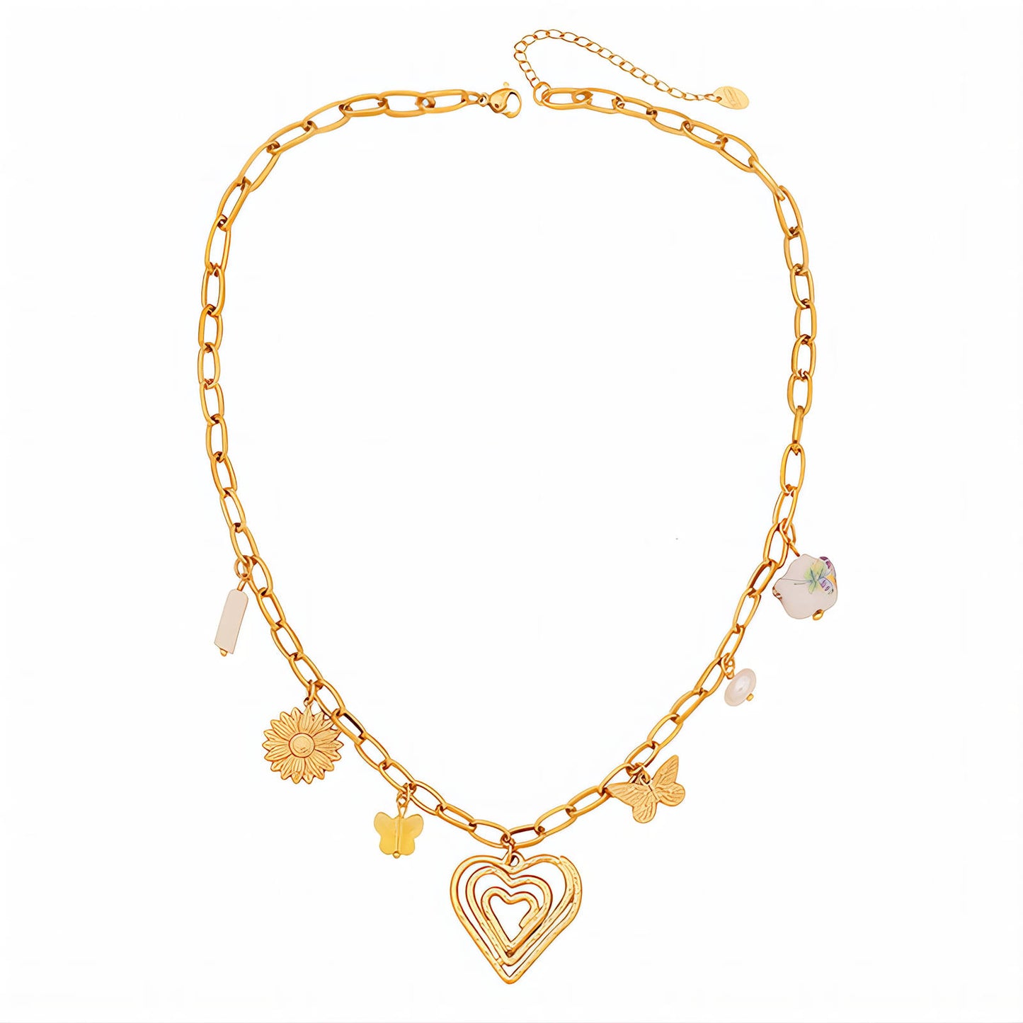 Golden Harmony Charm Necklace