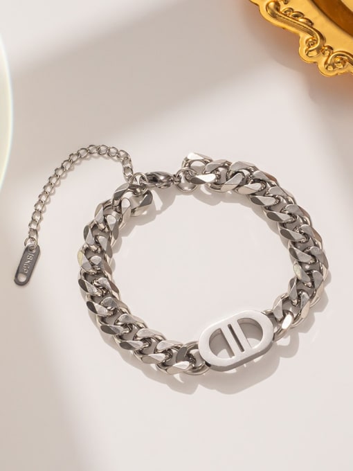 Silver statement chain bracelet with luxe link design by Rayka & Co.