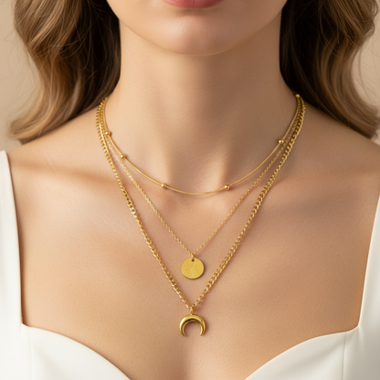 Crescent and Star Necklace
