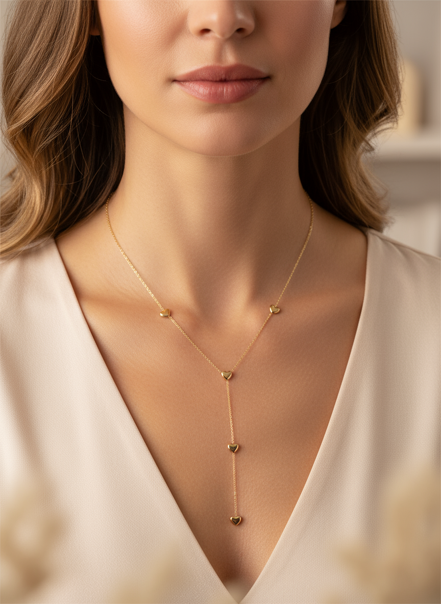 Eternal Hearts Lariat Necklace