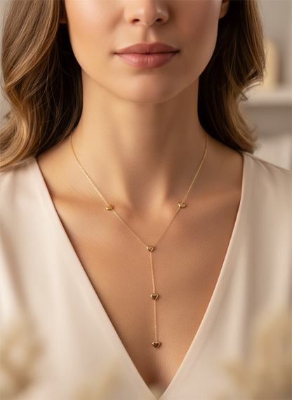 Eternal Hearts Lariat Necklace