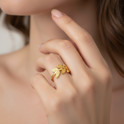 Golden Laurel Ring