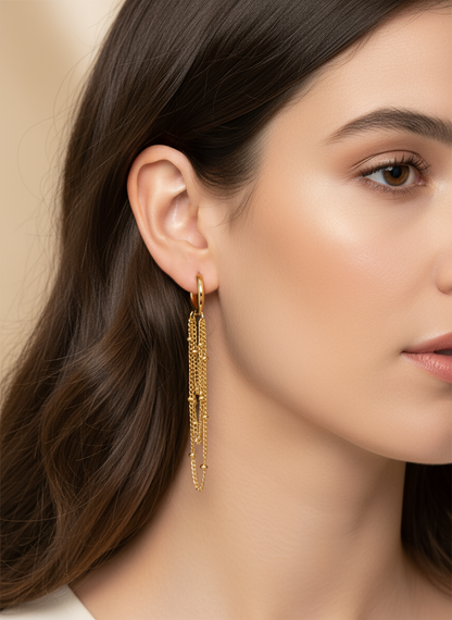 Cascade Chain Hoop Earrings