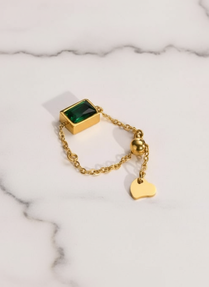 Emerald Chain Ring